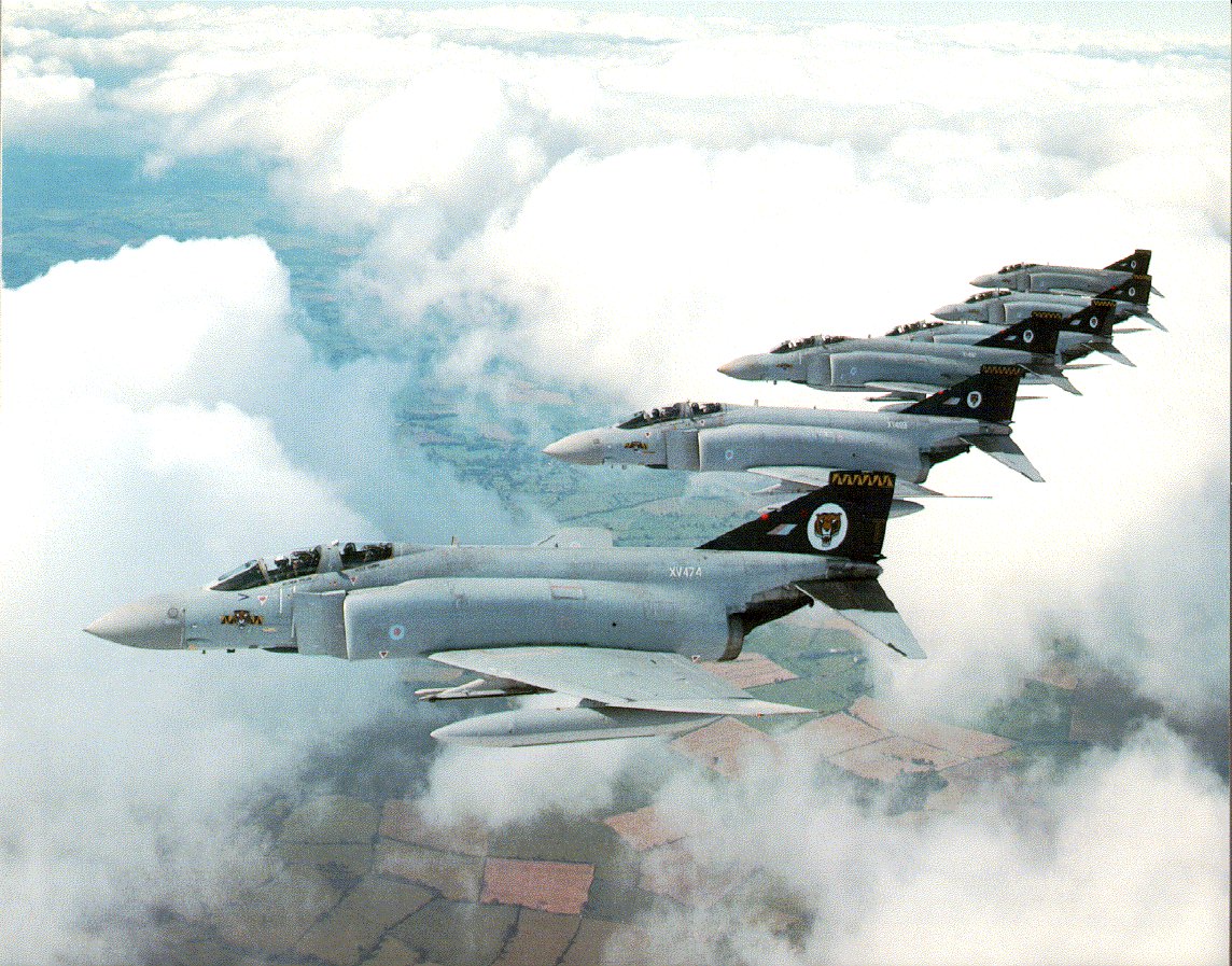 F-4 Phantoms in formation.